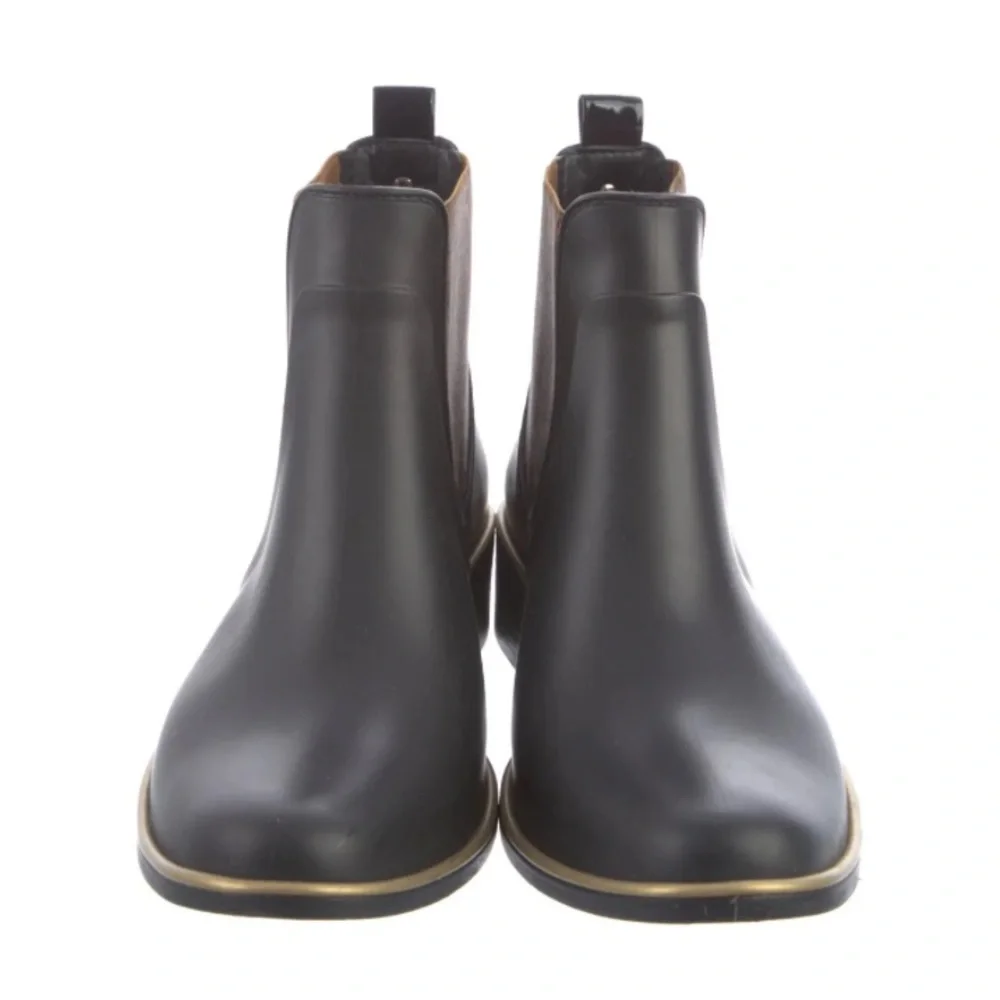 EUC [kate spade] Cheetah Print Black Ankle Bootie Rainboots Women’s Sz 9.0 - Picture 3 of 13
